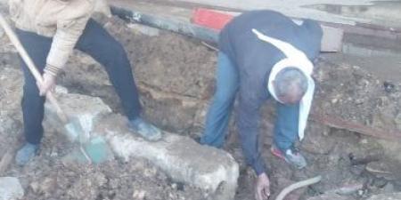 «مياه المنوفية» تنهى إصلاح عطل خط مياه بميت خاقان بحي شرق شبين الكوم